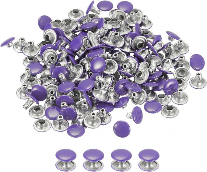 Purple Rivet Bright Finish 9mm Double Cap Purple Rivets for Leather Craft Stainless ...