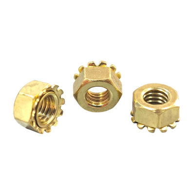 Polished M8 Brass Keps Lock Nut with Zinc Plated Finish for Industrial Applications