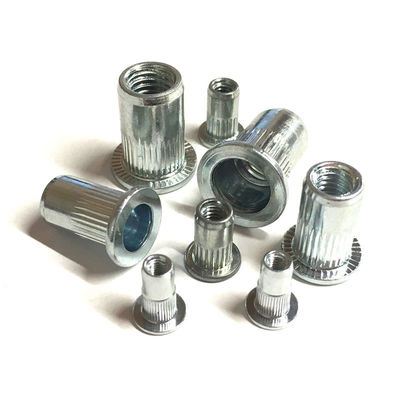 Bright Zinc Plated M6 Blind Rivet Nut Corrosion Resistant Flat Head Threaded Insert