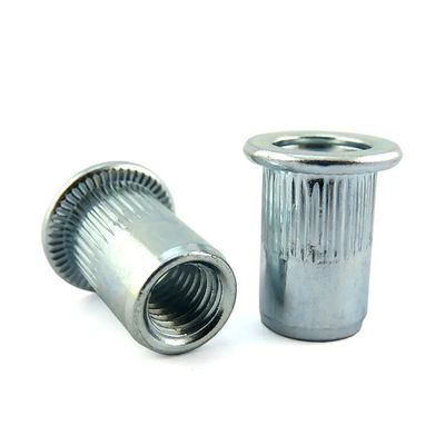 Bright Zinc Plated M6 Blind Rivet Nut Corrosion Resistant Flat Head Threaded Insert