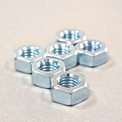 Blue Zinc Carbon Steel Hex Nut Metric Measurement For General Industry Needs