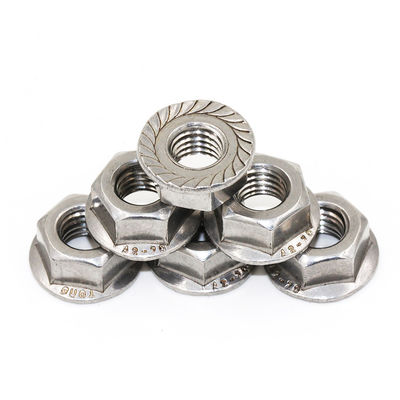 SGS Certified Stainless Steel 304 Hex Flange Nut M7 M8 M10 with Grade 6.8/8.8/10.9/12.9