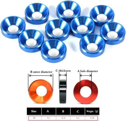 Custom Aluminum Anodized Cup Washer and Bowl Washer for Reliability Test in Heavy Industry