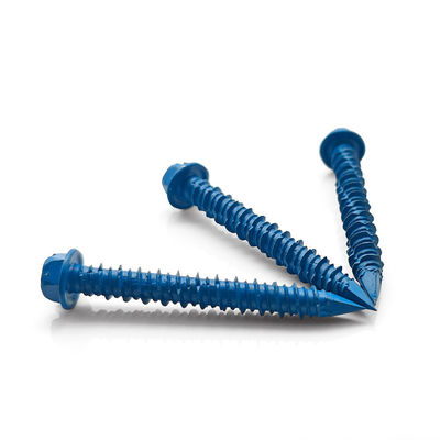 Flange Head One Slot Self Tapping Screw with Corrosion Resistant Coating for Concrete and Metal