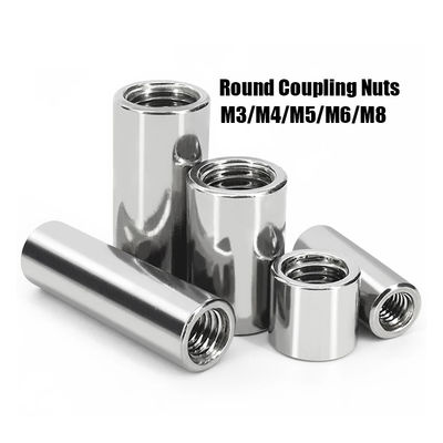 M6 Stainless Steel Coupling Nut DIN Standard 6.8 Grade 30mm Length