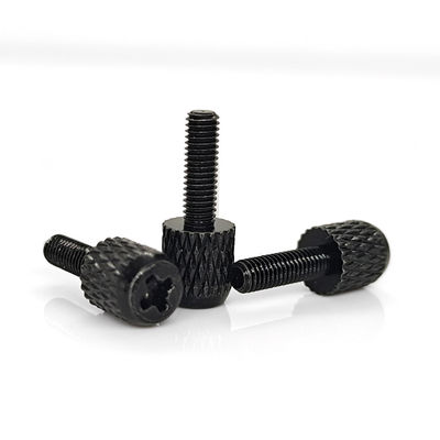 Industrial Black Zinc Plated Diamond Knurled Thumb Screw with Pan Head