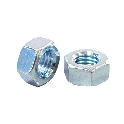 Blue Zinc Carbon Steel Hex Nut Metric Measurement For General Industry Needs