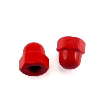 Grado 6.8/ 8.8/ 10.9/ 12.9 Din1587 Nueces de aguja Hex Dome Cap Nueces con color rojo M1-M16