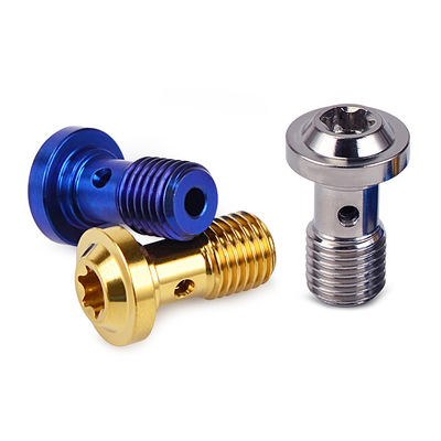 Cerrojos de titanio a medida Fijaciones Cnc Gr5 aleación de motocicletas anodizada M4 M5 M6 M8 M10 M14