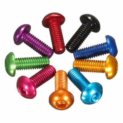 Plastico M3 8 mm cabeza redonda anodizada de aluminio Hex rc tornillos para el sistema de medición INCH
