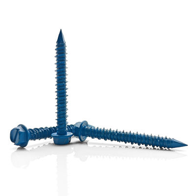 Flange Head One Slot Self Tapping Screw with Corrosion Resistant Coating for Concrete and Metal